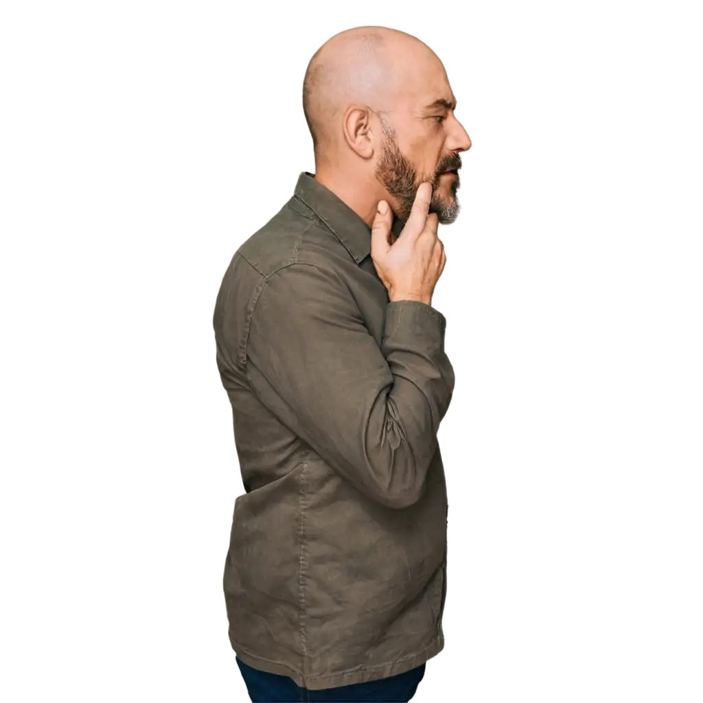 MiddleAged-Bald-Man-with-Moustache-Beard-PNG-Image-for-Clear-and-HighQuality-Representation