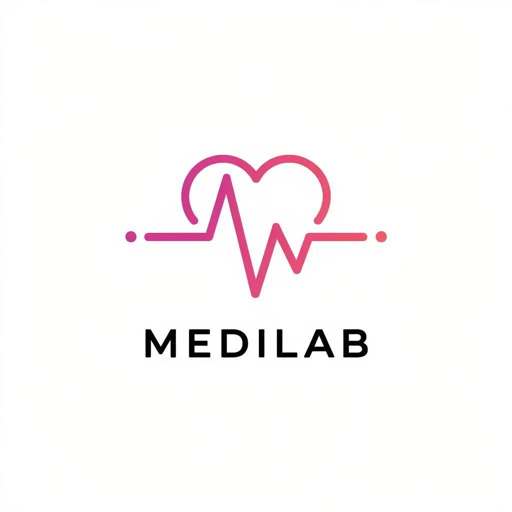 LOGO Design for Medilab Heartbeat and Vascular Lines with a Clear Background