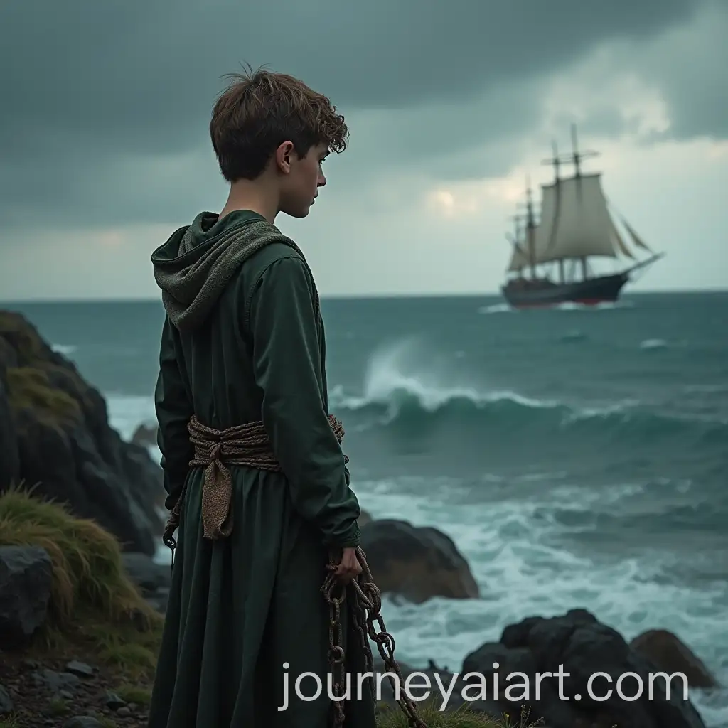 Young-Patrick-Bound-in-Chains-on-Rugged-Irish-Shore-with-Stormy-Sea-and-Slave-Ship