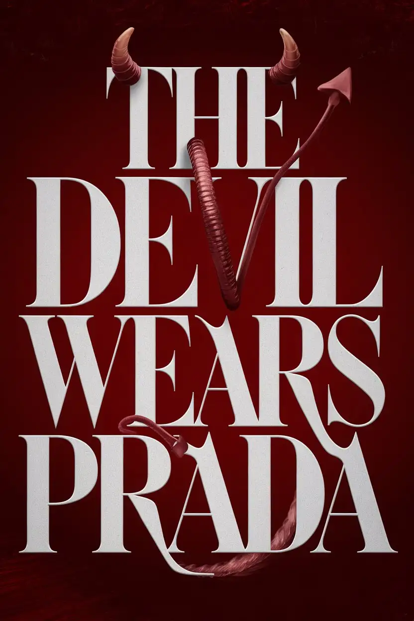 Book Cover Design Typography Featuring Devils Horns and Tail Icon