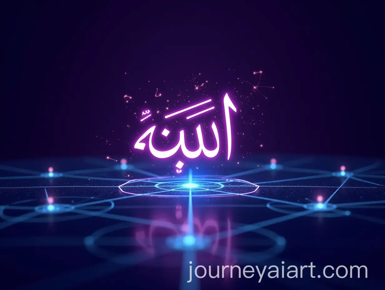 Futuristic-Digital-Quran-Lettering-with-Neon-Blue-Accents-and-Geometric-Shapes