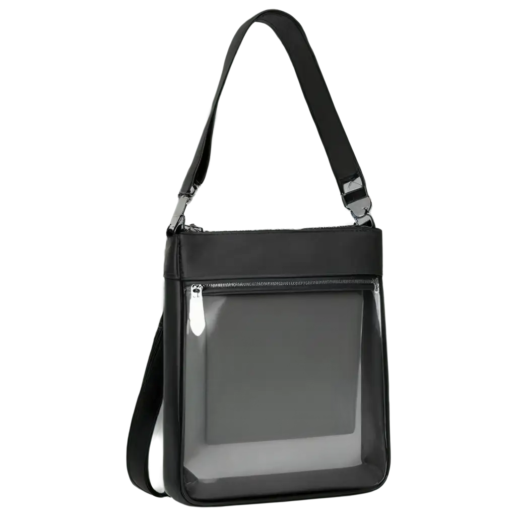 Matte-Black-Waterproof-Leather-Womens-Crossbody-Bag-PNG-with-Transparent-Front-Ideal-for-iPads-Books-and-Daily-Essentials