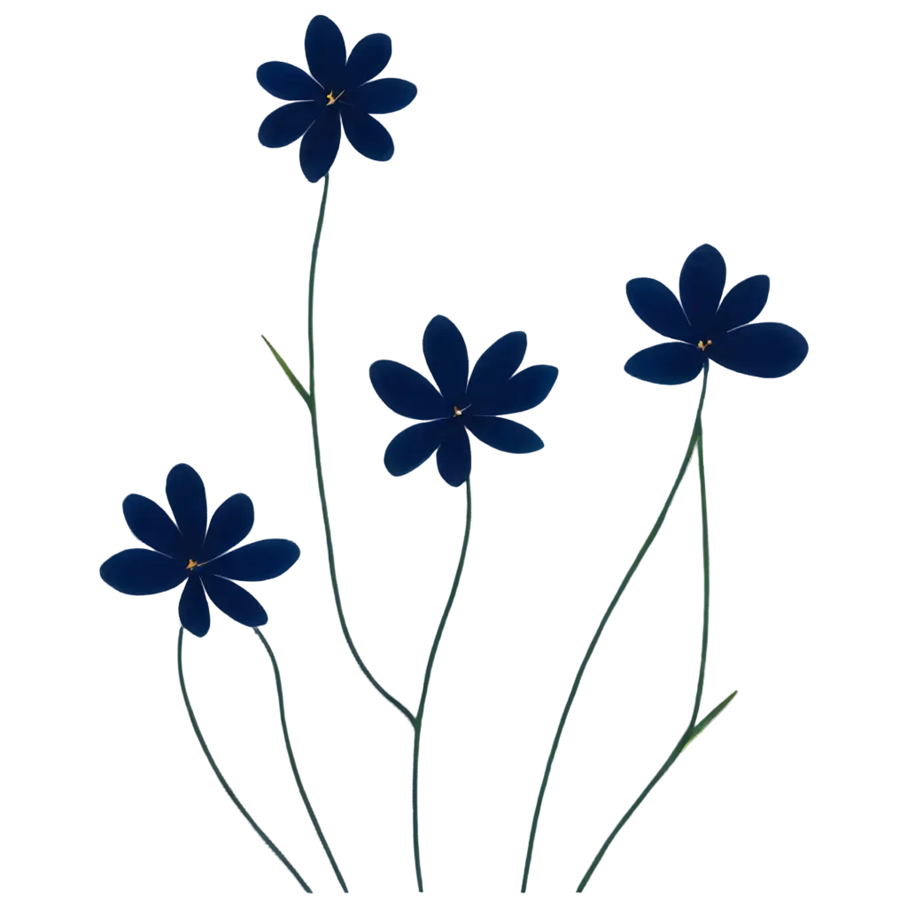 Dark-Blue-Minimal-Side-Flowers-PNG-Elevate-Your-Designs-with-Quality-Imagery