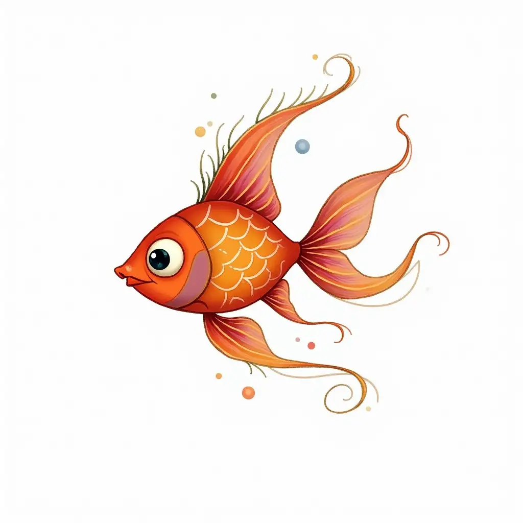 Fairy-Tale-MultiAI-Art-Prompt-ExpansionColored-Fish-on-White-Background
