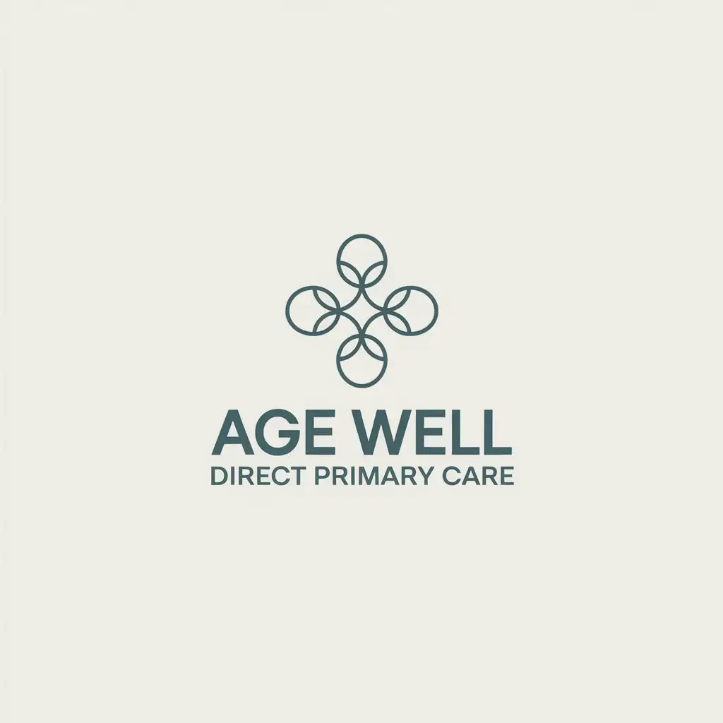 LOGO Design for Age Well Direct Primary Care Minimalistic Vector with Connection Hope Joy Harmony Health and Wellness Themes