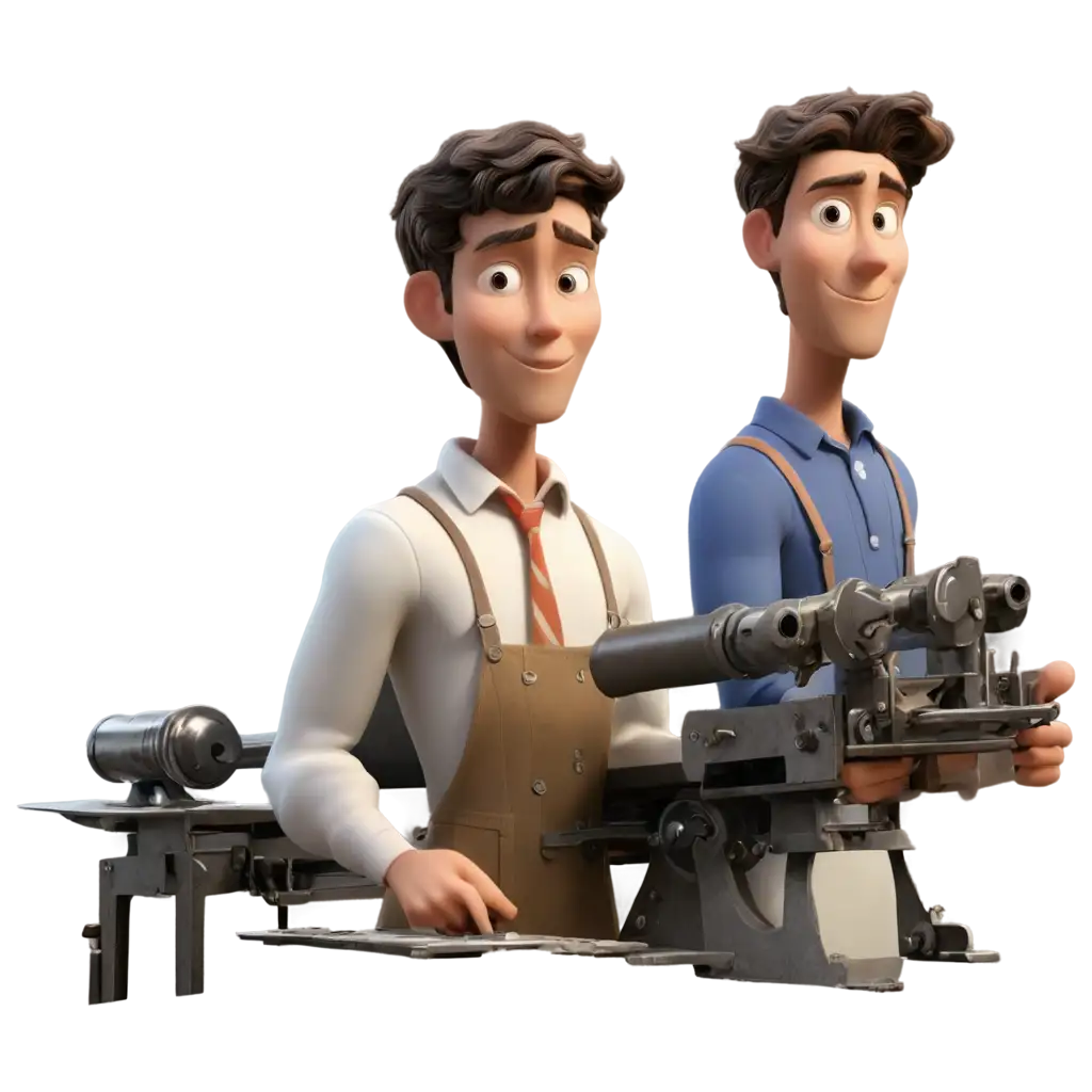 Animated-Film-PNG-Image-Two-People-Working-in-a-Printing-Press