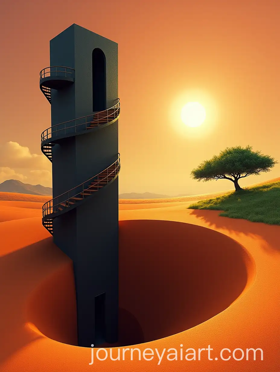 Solitary-Tower-Rising-Above-Desert-Abyss