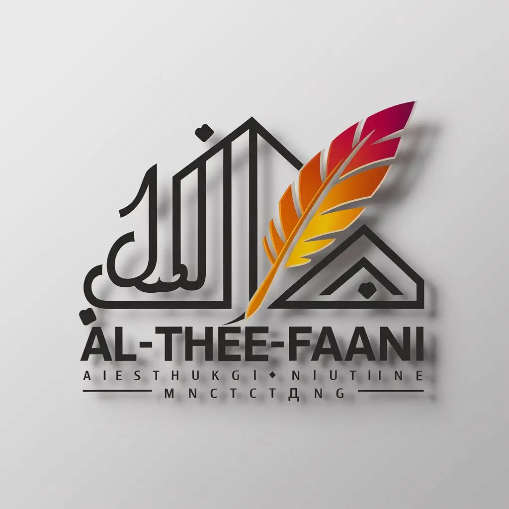 LOGO Design for AlTheeFaani Feather Pen with Arabic Text for Construction Industry