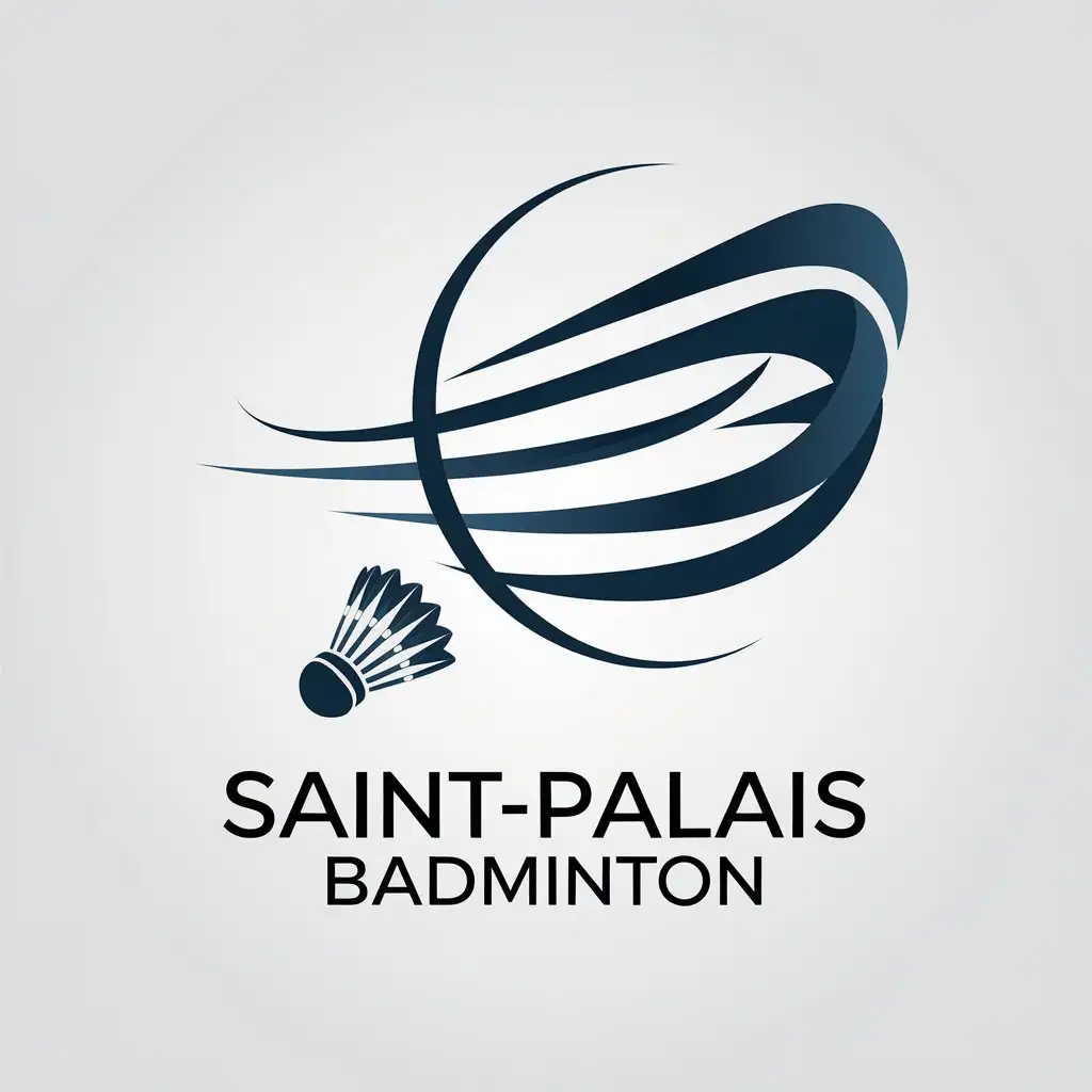 LOGO Design for SaintPalais Badminton Abstract Symbol with Dynamic Lines Suggesting Movement and Speed