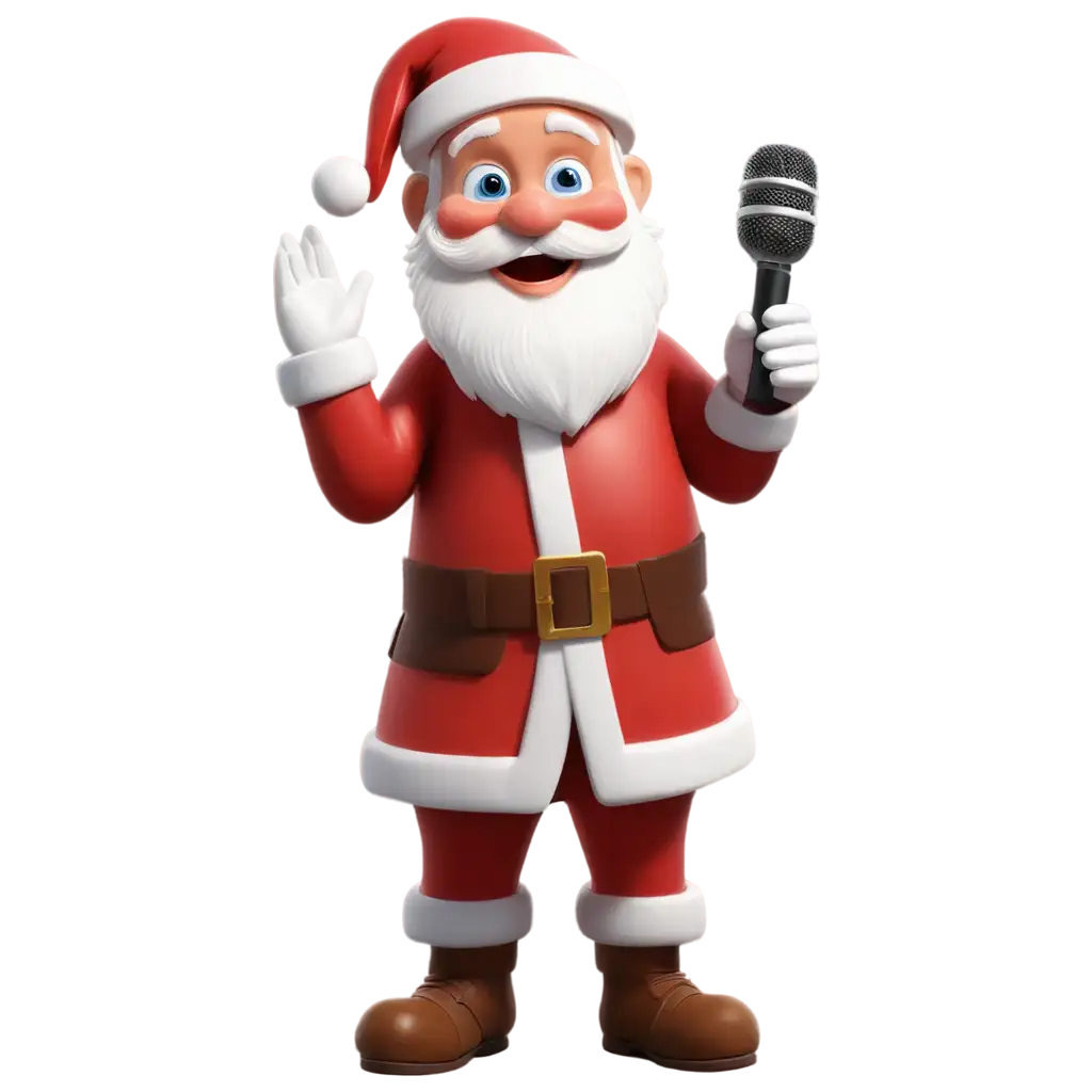 Cartoon-Santa-with-a-Microphone-PNG-HighQuality-Transparent-Holiday-Image-for-All-Your-Creative-Needs