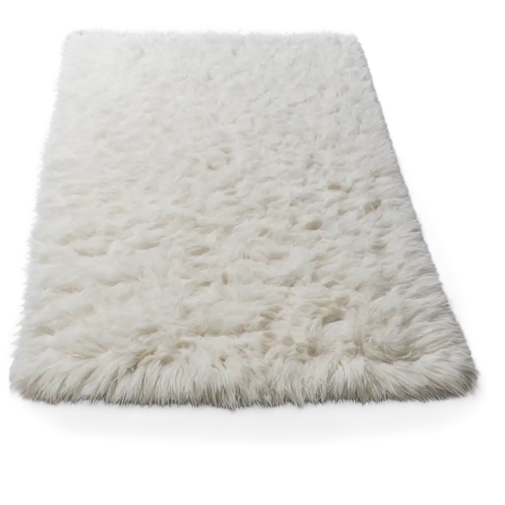 Fluffy-White-Rug-PNG-in-Perspective-HighQuality-Image-for-Versatile-Use