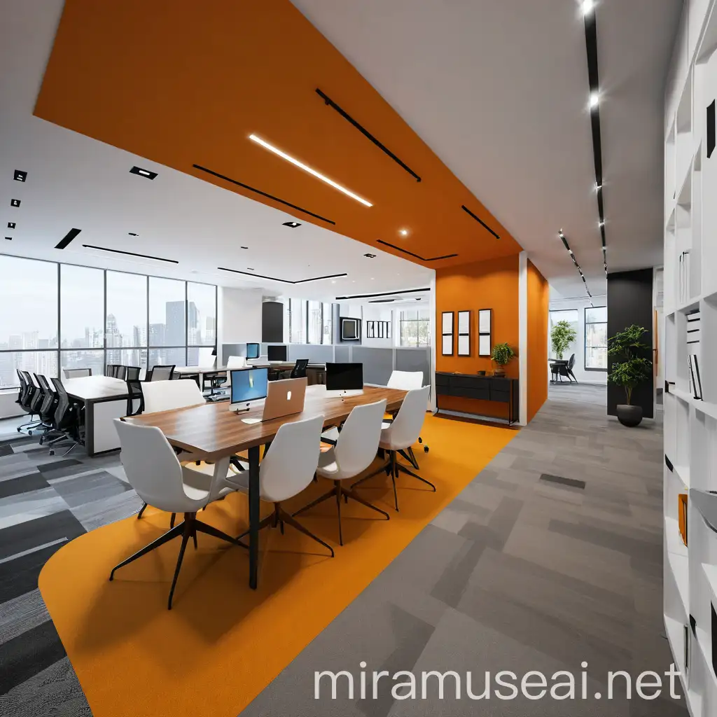 Company Offices in Solid Sienna and Black Design