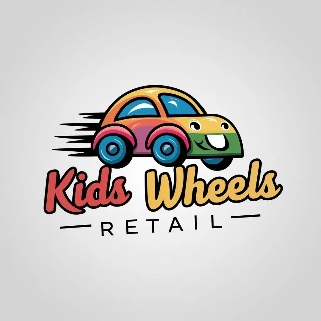 LOGO-Design-For-Kids-Wheels-Childrens-Car-Theme-in-Retail-Industry