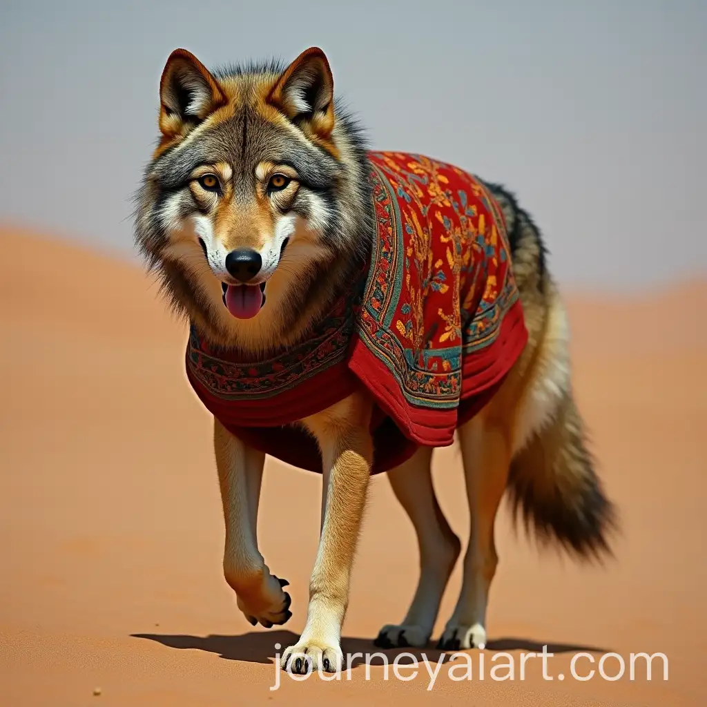 Massive-Wolf-with-Embroidered-Burnous-Walking-Through-Algiers-and-Sahara