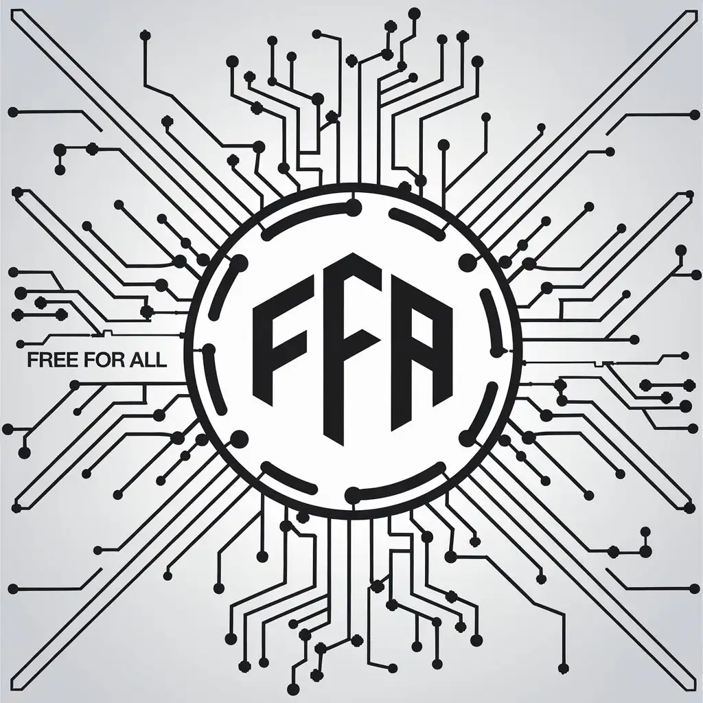 LOGO Design For Free For All Complex Vector Design with FFA Symbol for Technology Industry