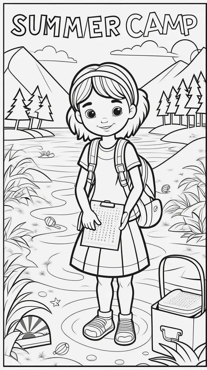 Summer Camp Kids Activities Coloring Pages Word Search Word Scramble Games Maze