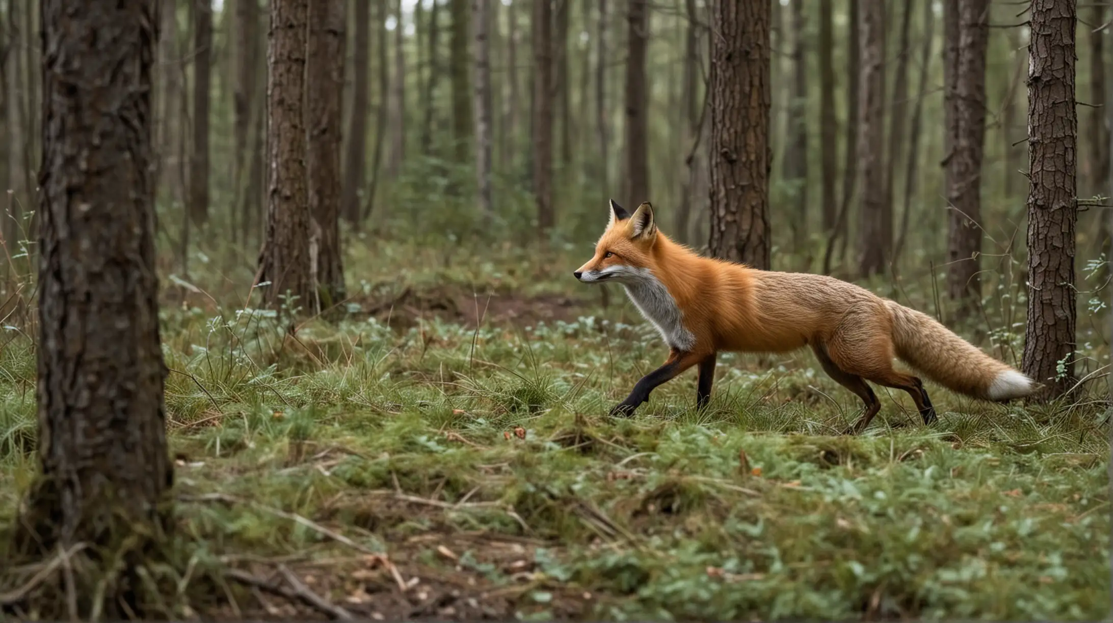 Swift Fox Racing Through the Forest