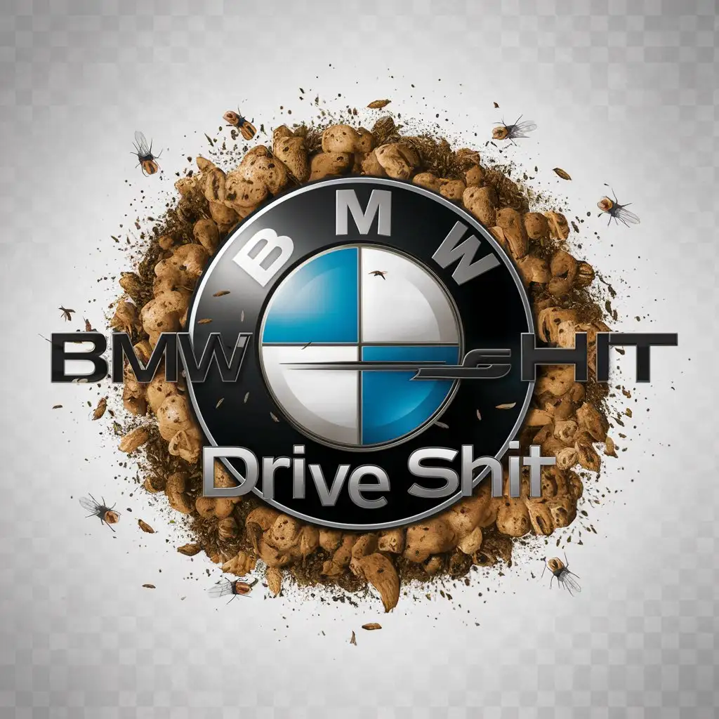 LOGO-Design-For-BMW-Drive-Shit-BMW-with-Shit-and-Flying-Flies