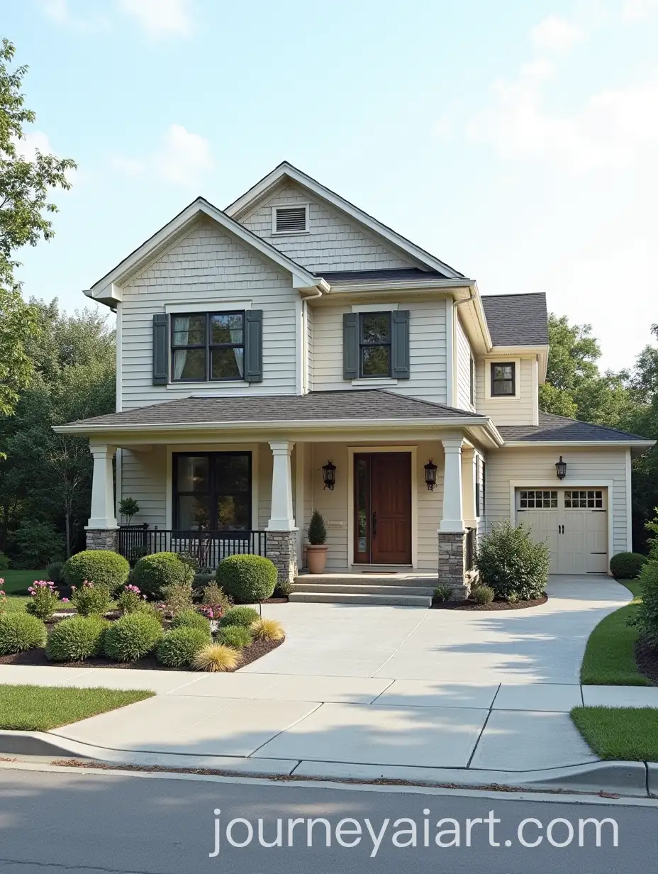 TwoStory-House-with-Gable-Roof-and-Side-Garage