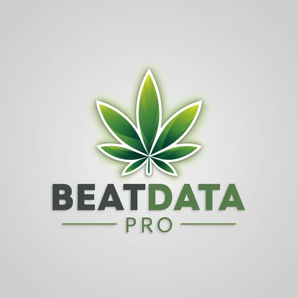 a logo design,with the text "beatdata pro", main symbol:Cannabis,Moderate,be used in Travel industry,clear background