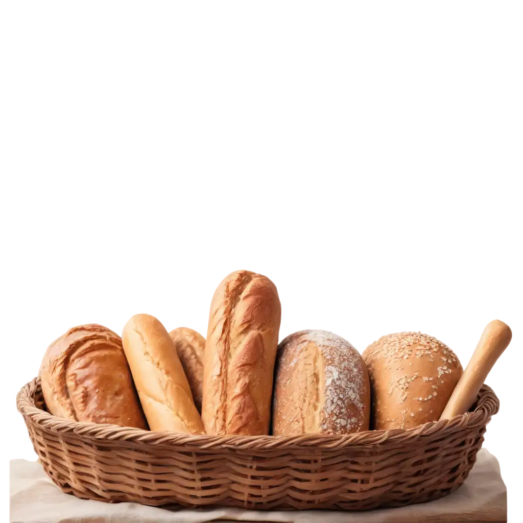 Realistic-Fresh-Bread-Variety-in-a-Woven-Wooden-Basket-PNG-High-Detail-PhotoRealism-for-Culinary-and-Bakery-Designs