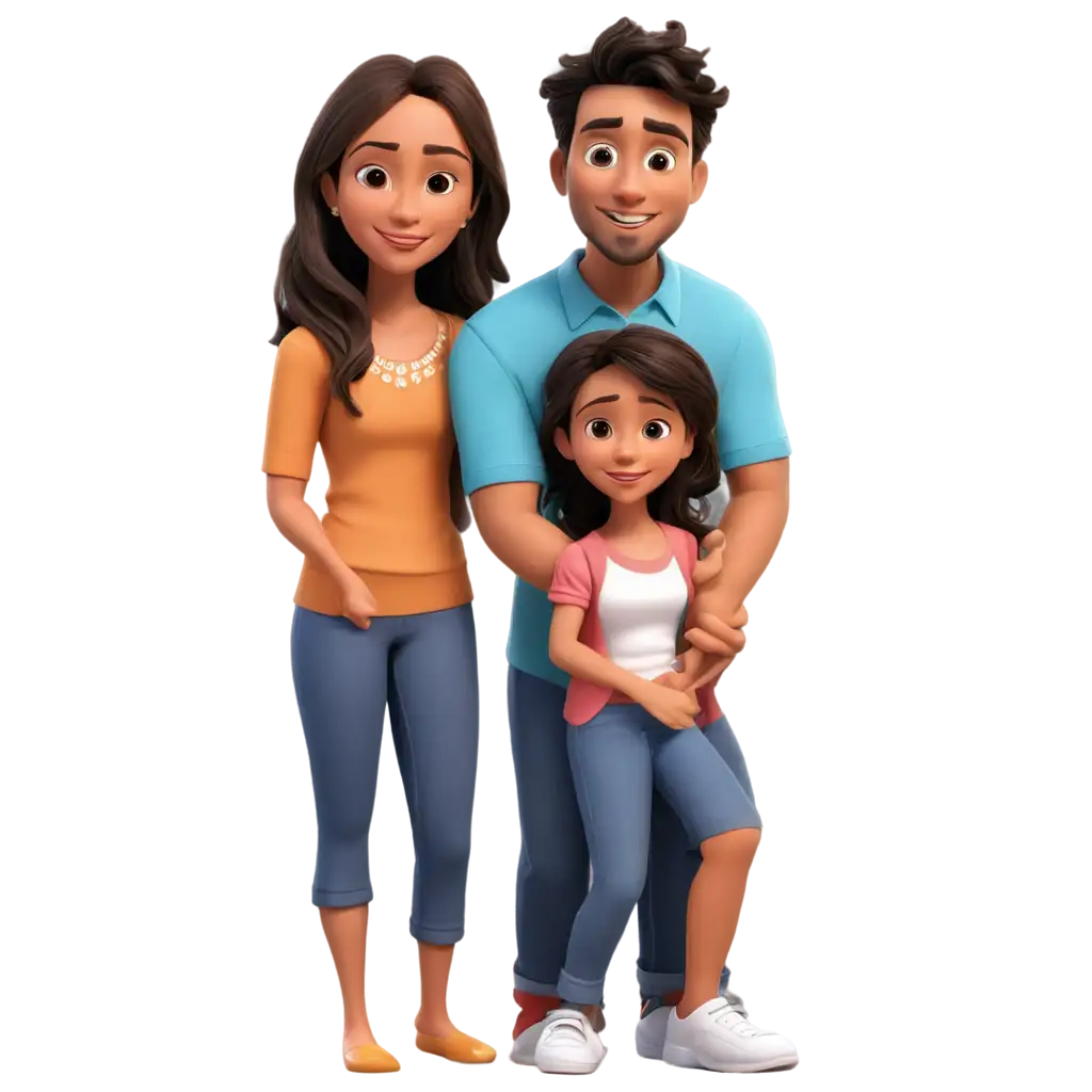 HighQuality-Hispanic-Family-Cartoon-PNG-Image