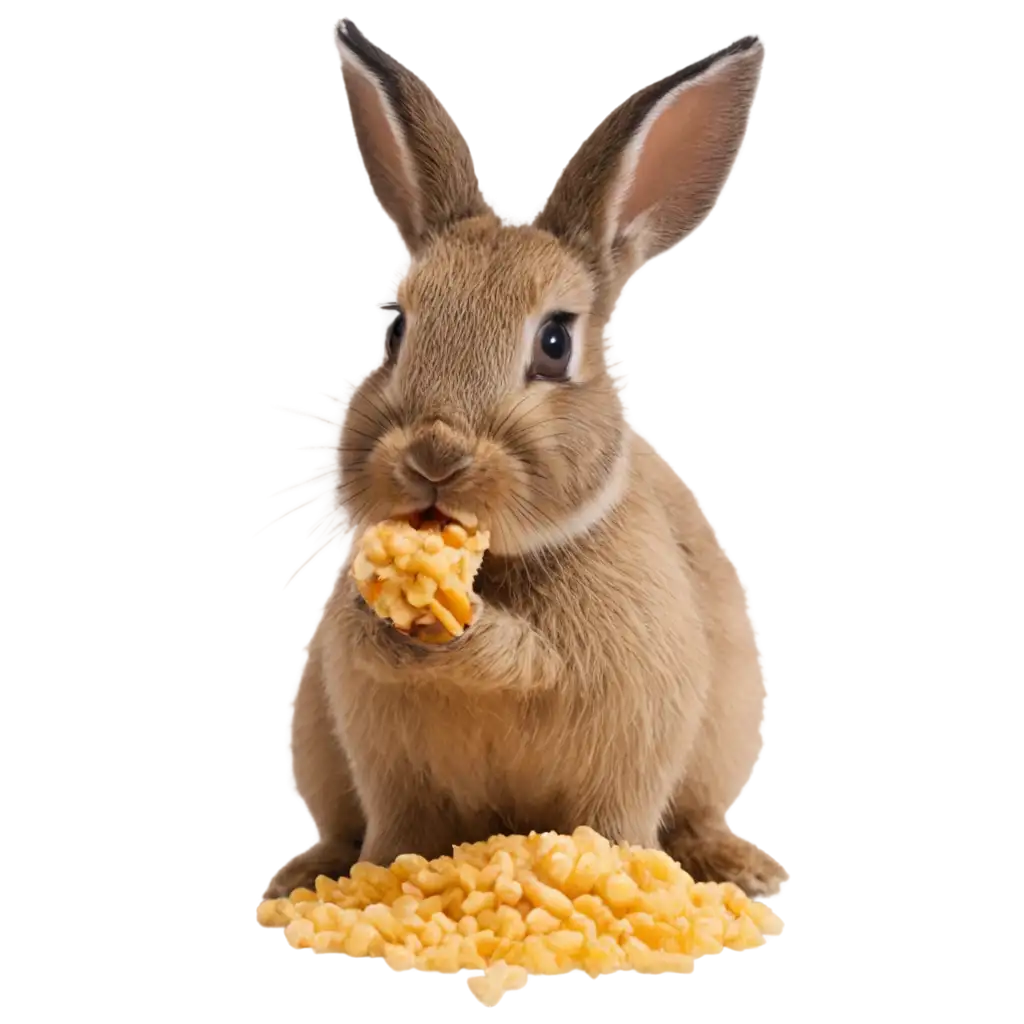 Cute-Rabbit-Eating-Food-HighQuality-PNG-Image-for-Versatile-Use