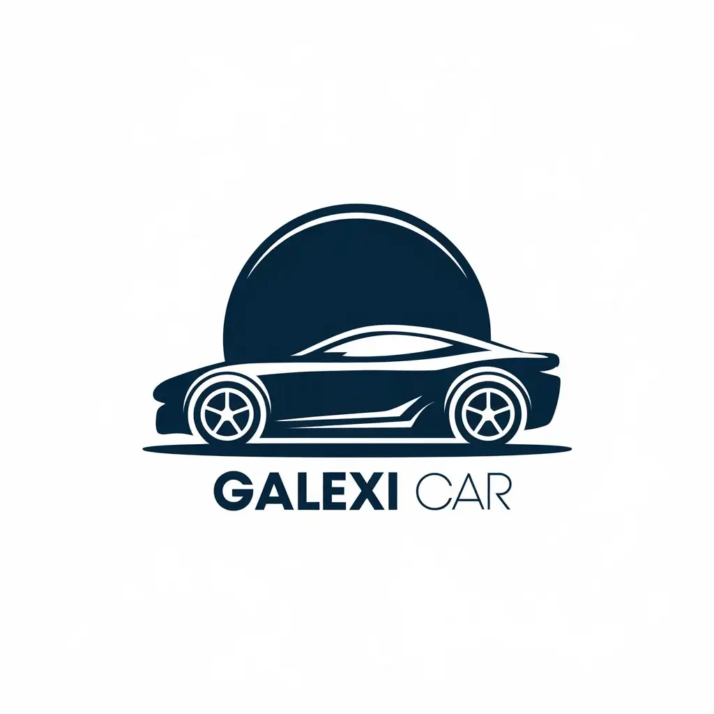 a vector logo design,with the text "GALEXI car", main symbol:car,Moderate,be used in Automotive industry,clear background