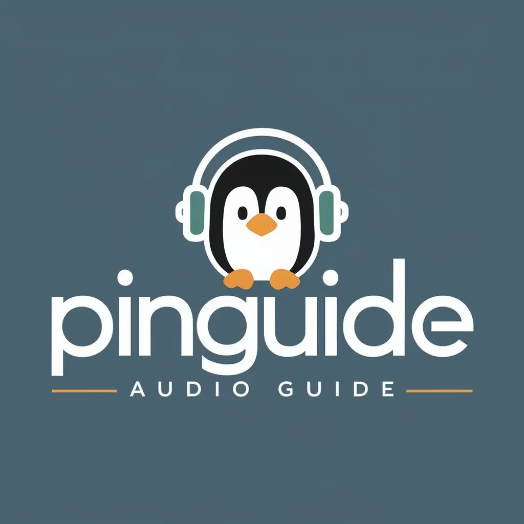 LOGO-Design-For-Pinguide-Penguin-in-Headphones-with-Navigation-Needle-Theme