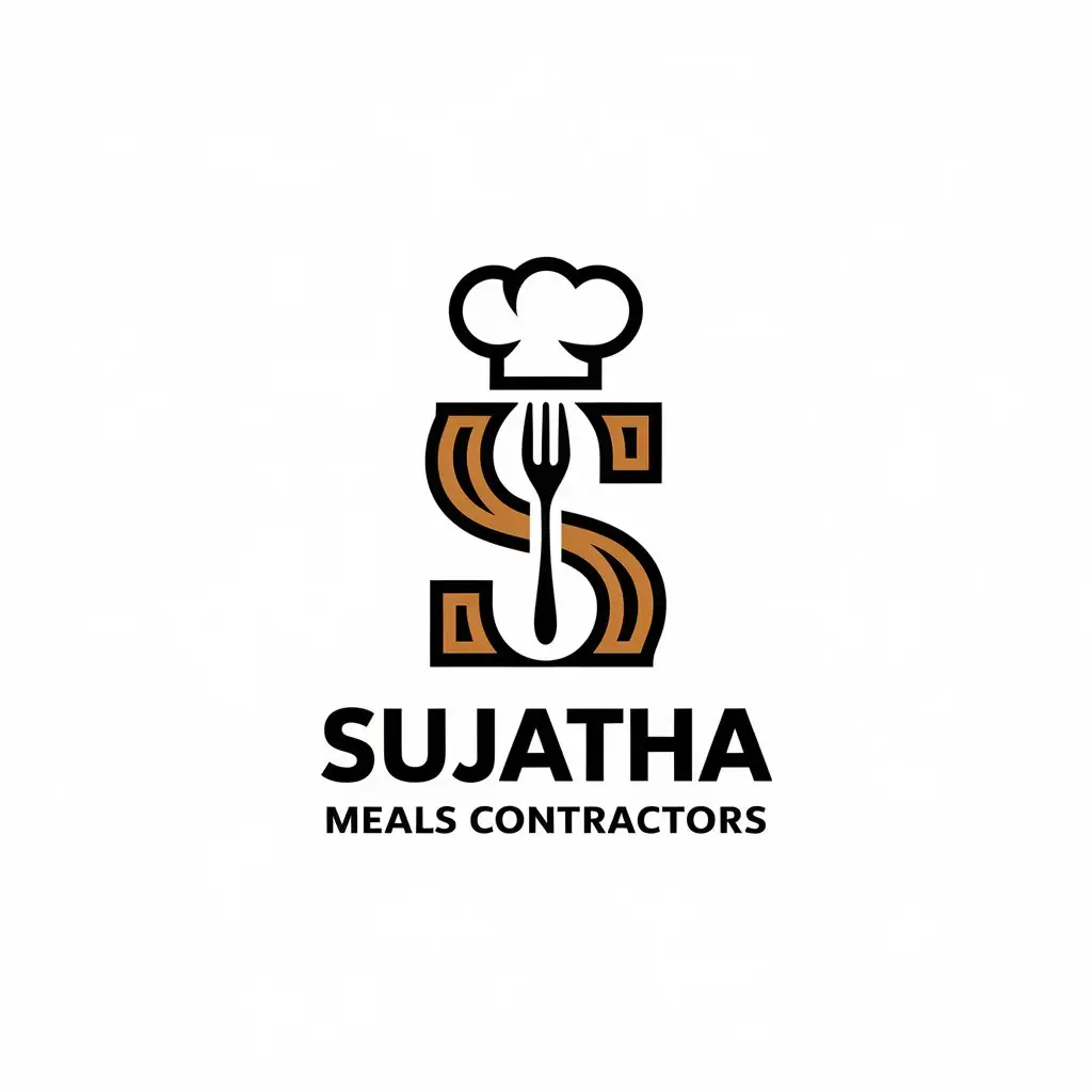 LOGO Design for Sujatha Meals Contractors Modern S Symbol for Restaurant Industry with Clear Background