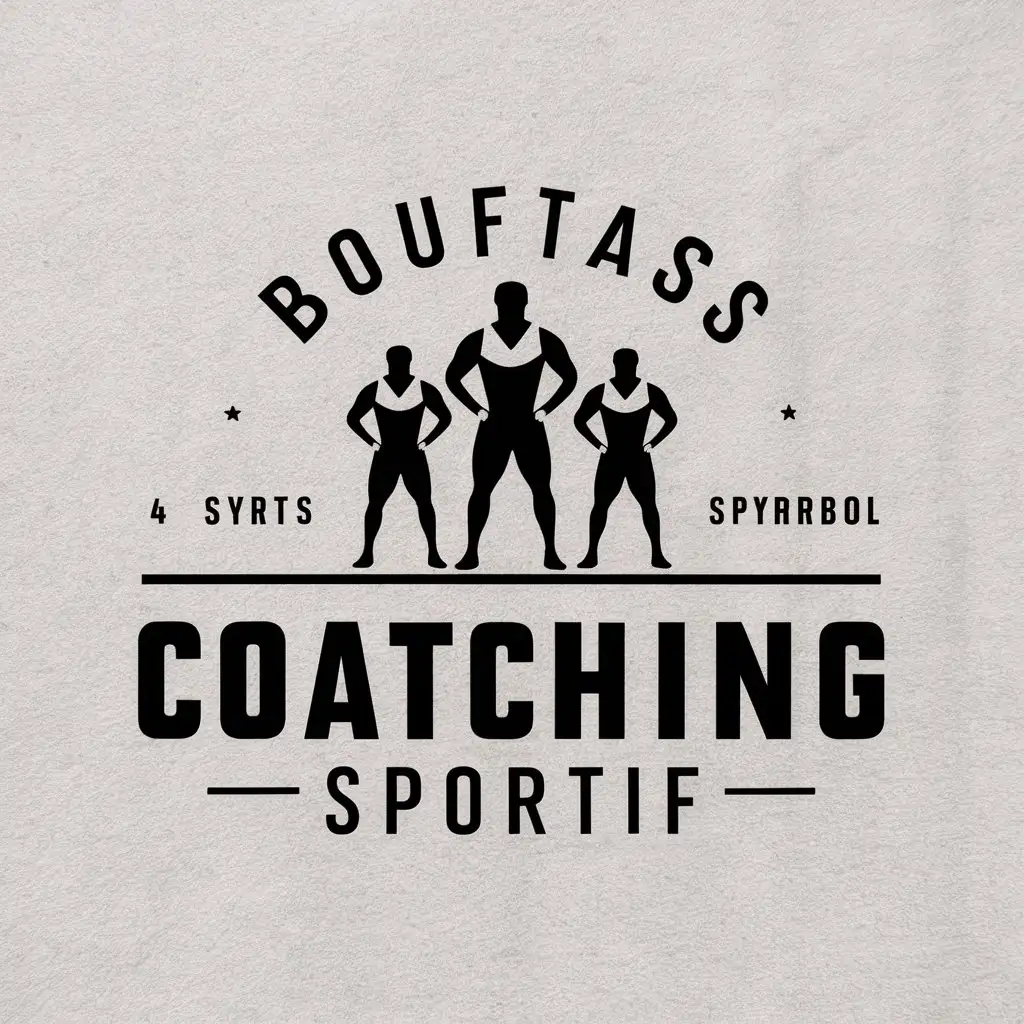 a vector logo design,with the text "Bouftass coatching sportif", main symbol:Athletes ,complex,be used in Sports Fitness industry,clear background