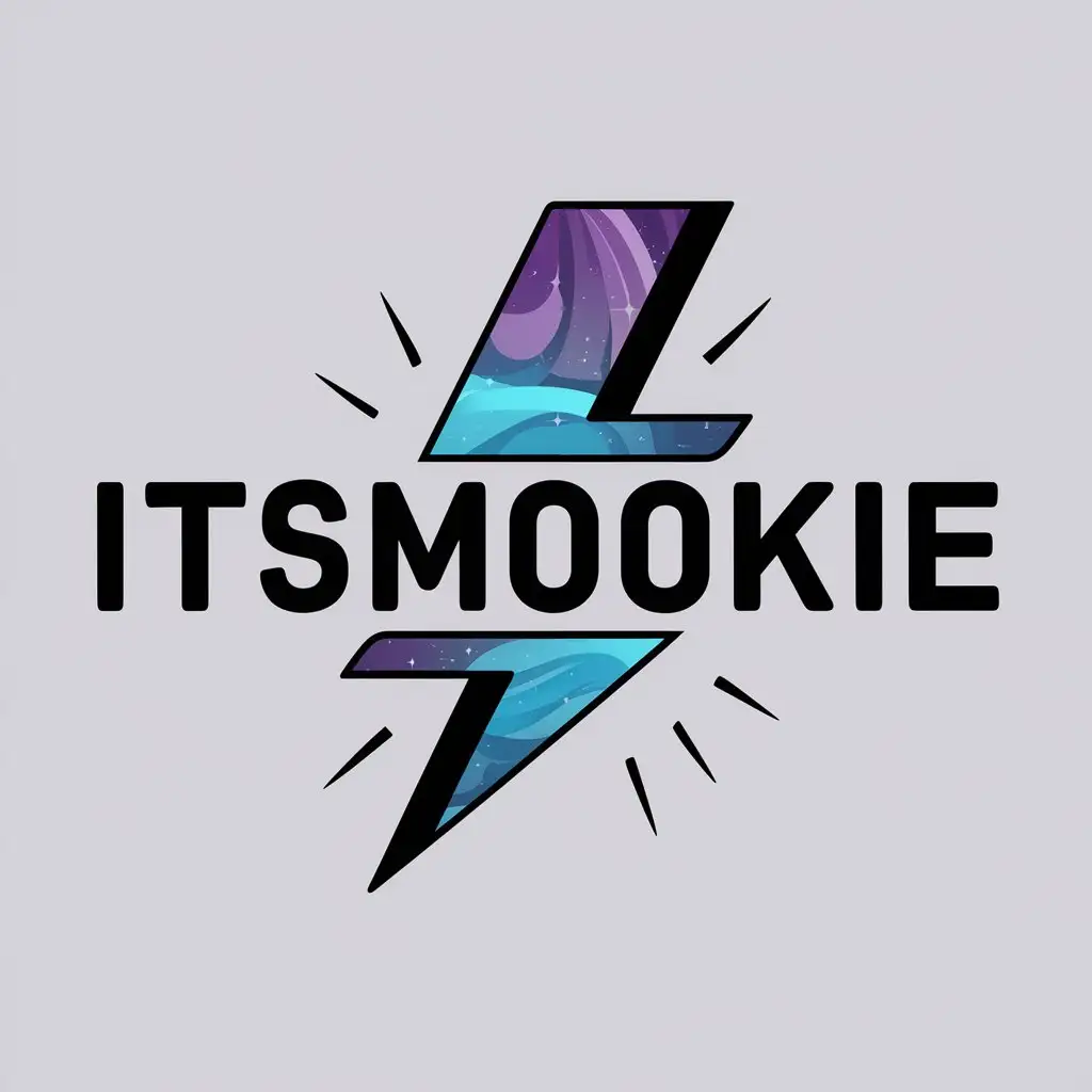 LOGO Design For ItsMookie Purple Galaxy Swirl with Lightning Bolt for Gaming Industry