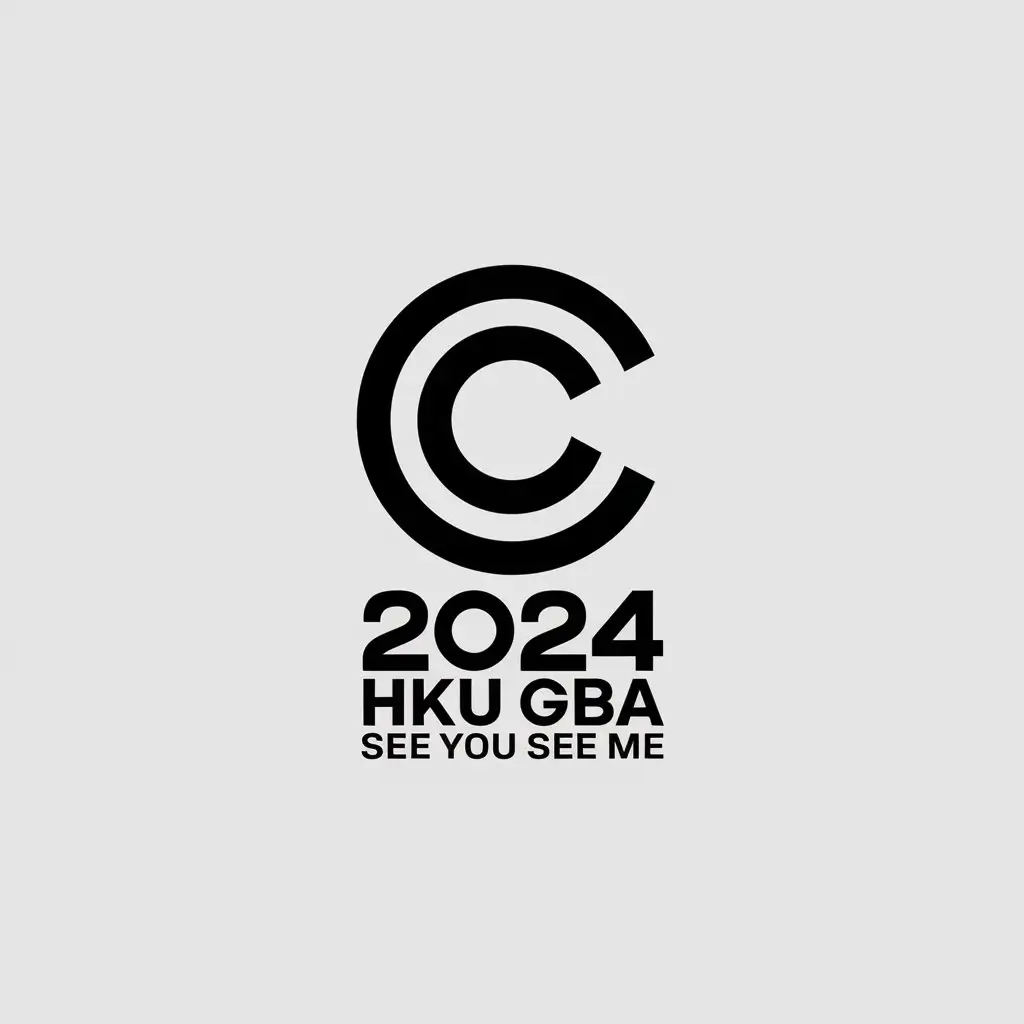 a vector logo design,with the text "2024 HKU GBA See You See Me", main symbol:C,Minimalistic,clear background