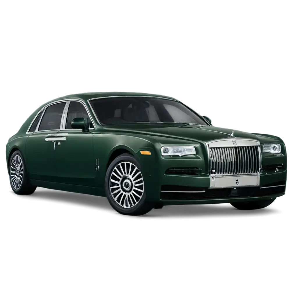 Dark-Green-Rolls-Royce-Phantom-PNG-Image-with-Natural-Background-for-Enhanced-Clarity-and-Versatility