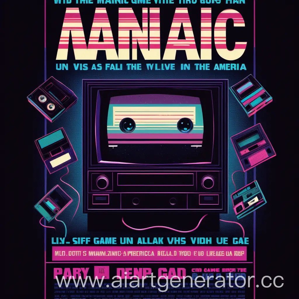 Maniac-Hunt-Retro-VHS-Tape-Mystery-in-80s-American-Style