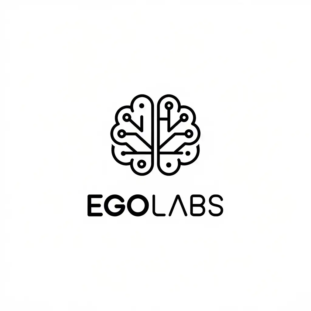 LOGO Design for EgoLabs Minimalist Abstract Digital Brain Neural Network Theme for Tech Innovation