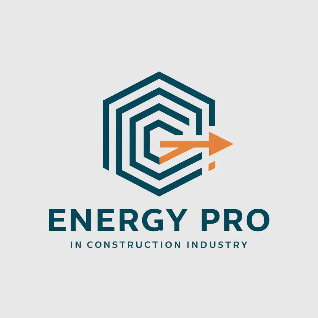 a vector logo design,with the text "ENERGY PRO", main symbol:PROJECTING,Moderate,be used in CONSTRUCTION industry,clear background