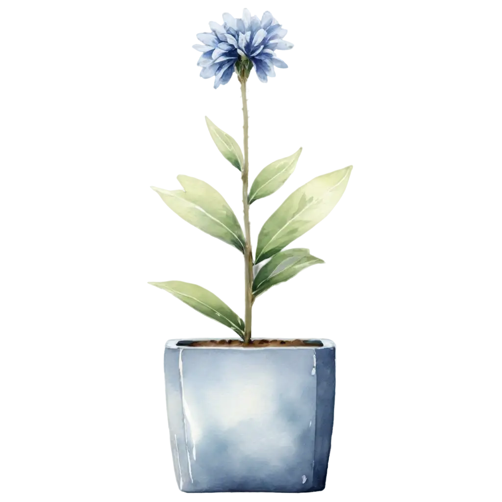 Beautiful-Blue-Flower-Plant-in-DarkGray-Pot-HighQuality-PNG-Image-for-Your-Creative-Projects