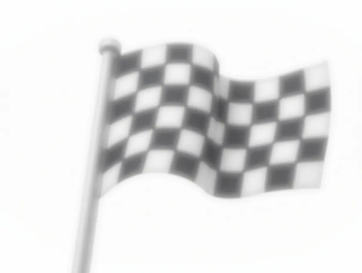 Checkered racing flag on white