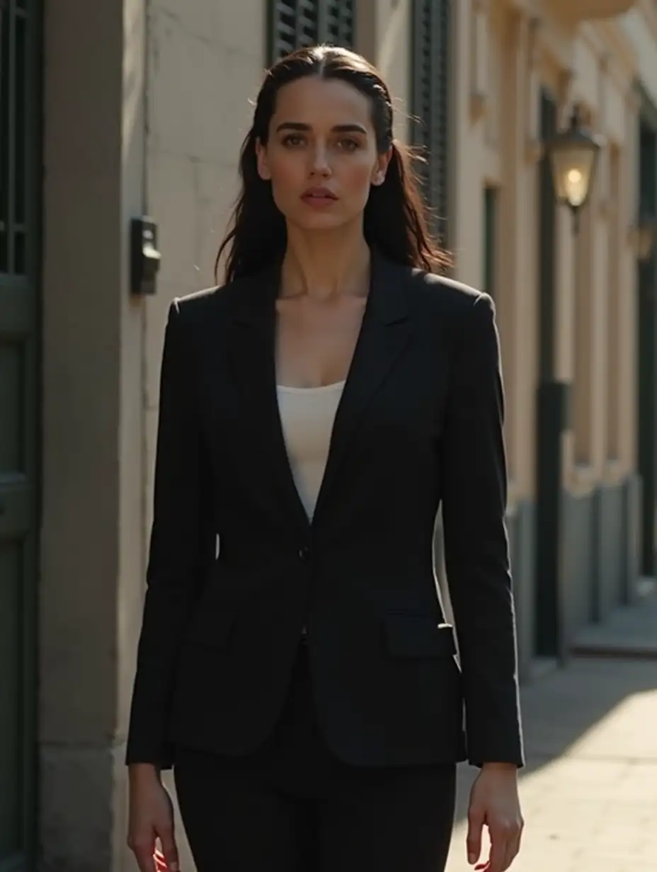 Kaya-Scodelario-as-Female-Louis-Cyphre-in-Formal-Suit-from-Angel-Heart-1987-in-New-Orleans