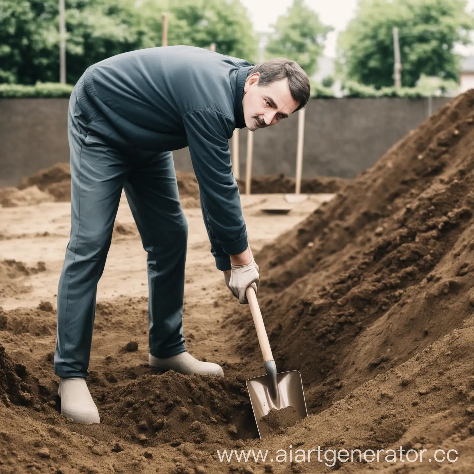 Man-Digging-with-Shovel-in-Garden