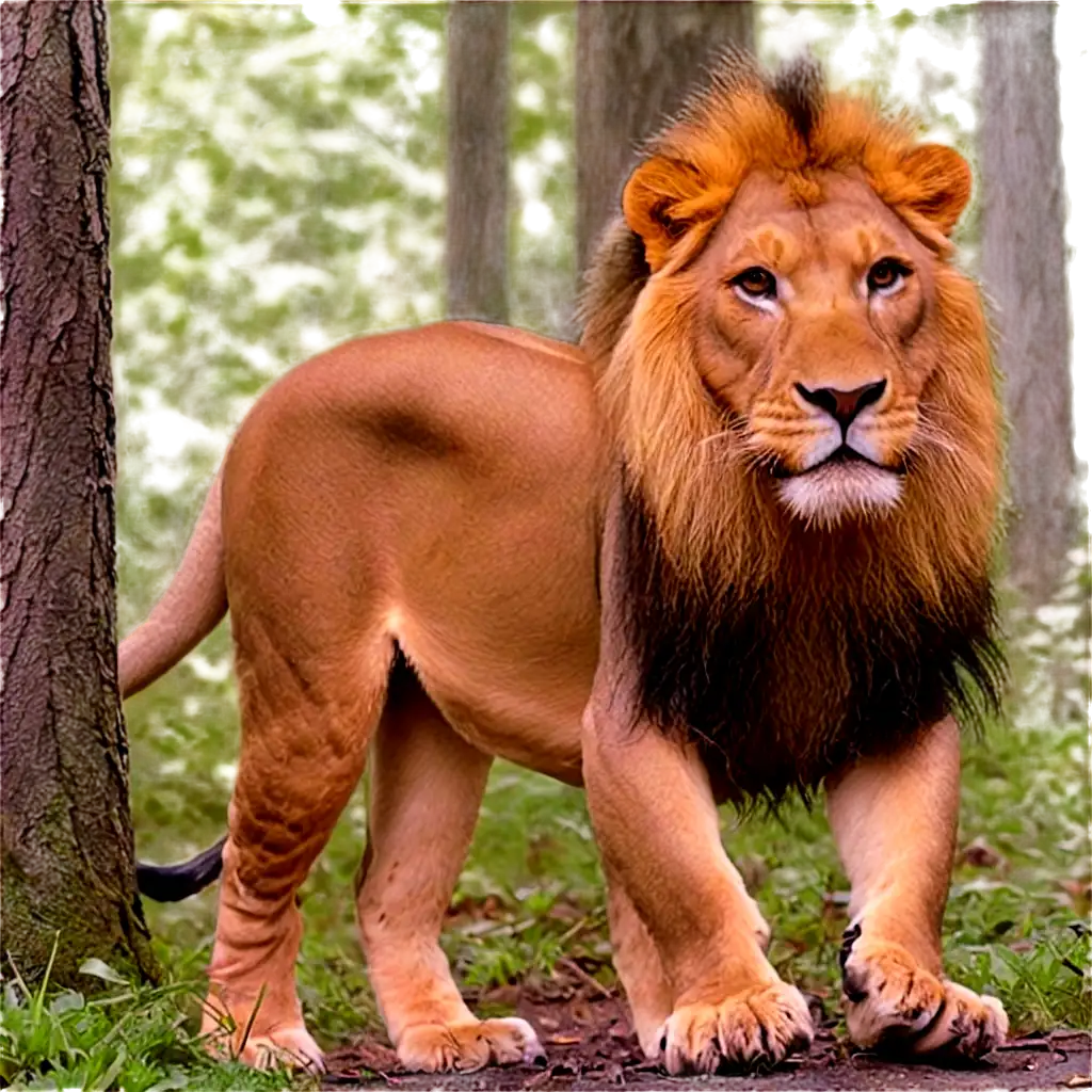 PNG-Image-of-a-Majestic-Lion-in-the-Forest-Enhance-Your-Content-with-Stunning-Clarity