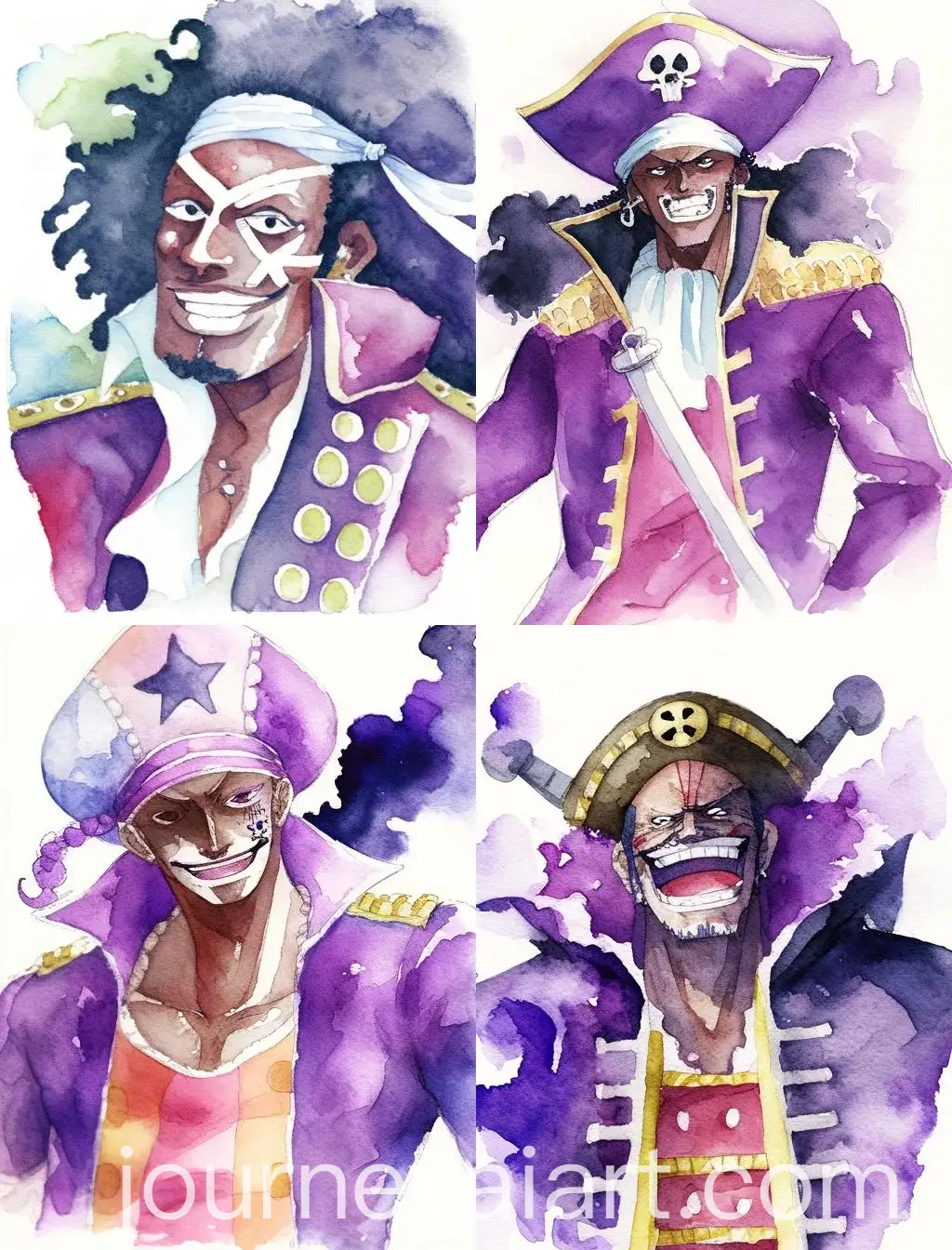 Cheerful-Pirate-Character-in-Watercolor-Style-Inspired-by-Manga-One-Piece