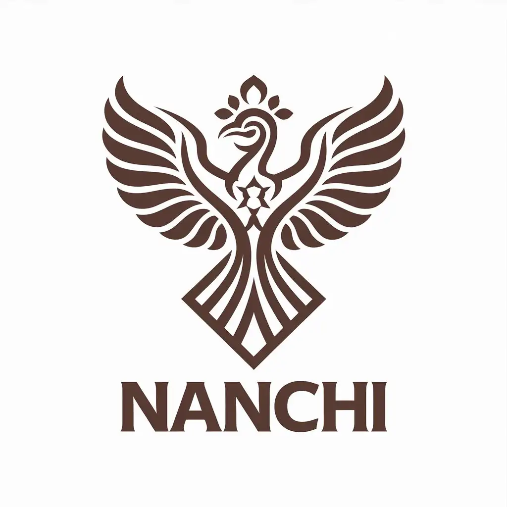 a vector logo design,with the text "nanchi", main symbol:Bird, divine bird, ancient,Moderate,clear background