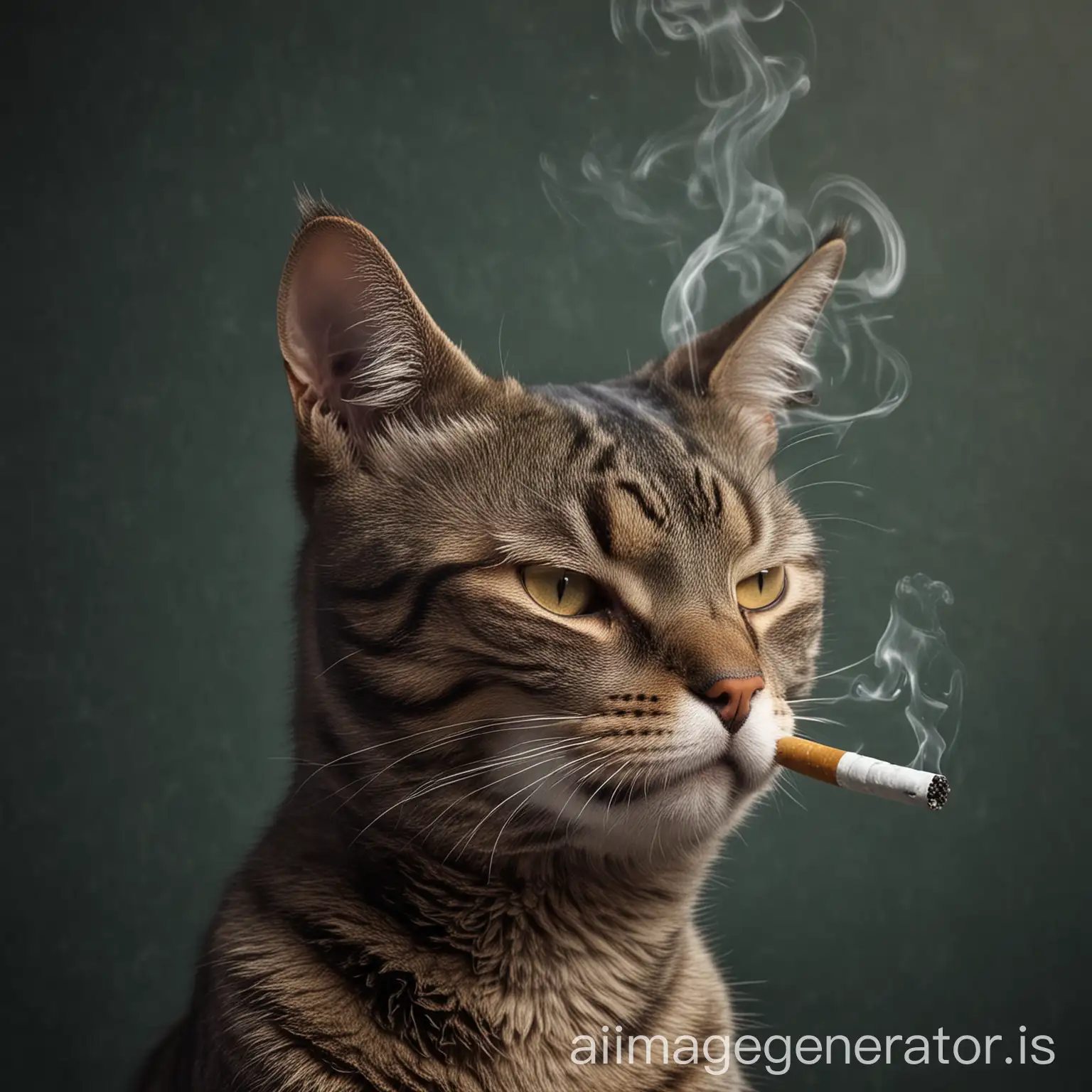 Curious-Cat-with-a-Smoking-Pipe