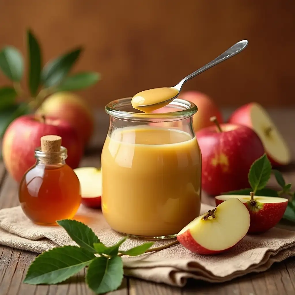 Apple-Pure-Product-with-Fresh-Apples-and-Honey