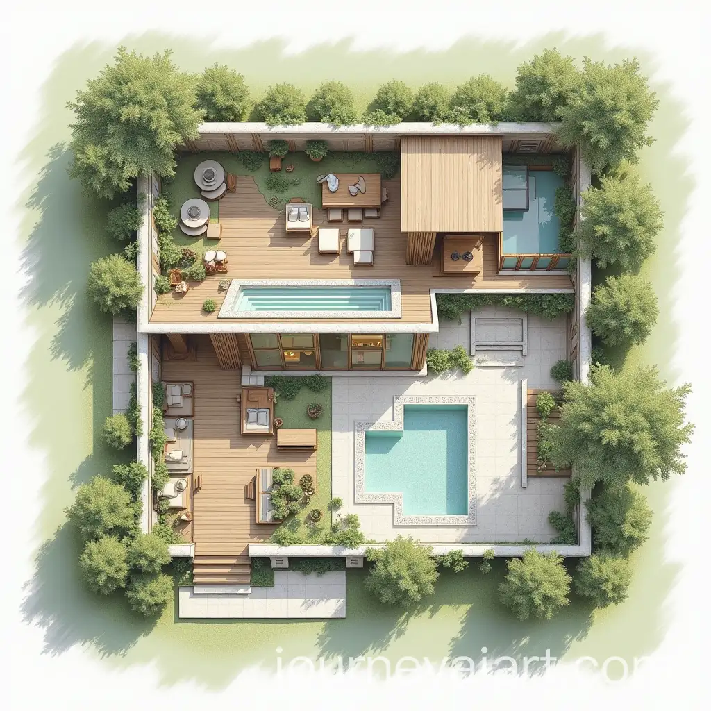 Roman-DomusStyle-House-Floor-Plan-in-the-Italian-Alps-with-Atrium-Greenhouse-and-Pool