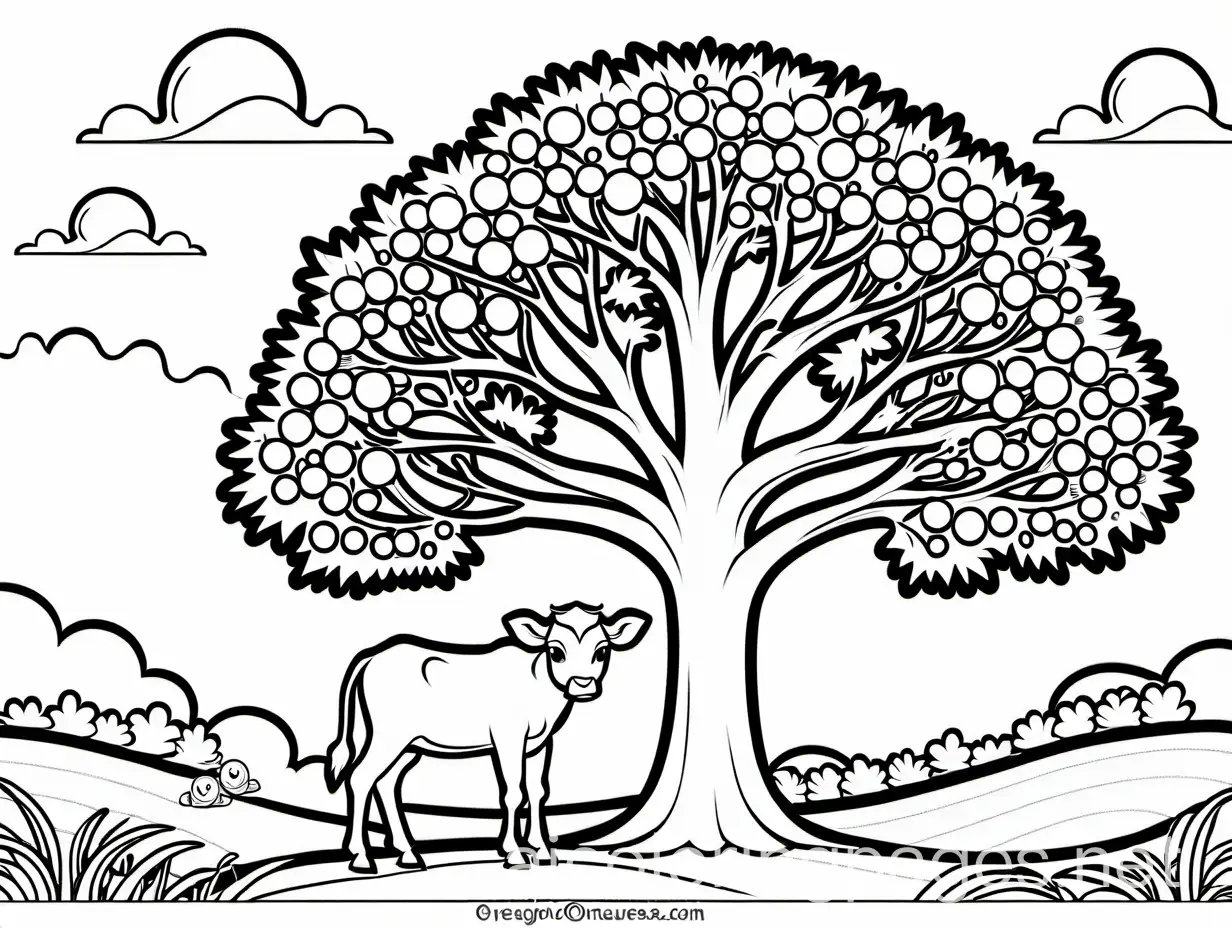 Sunny-Day-Calf-Coloring-Page