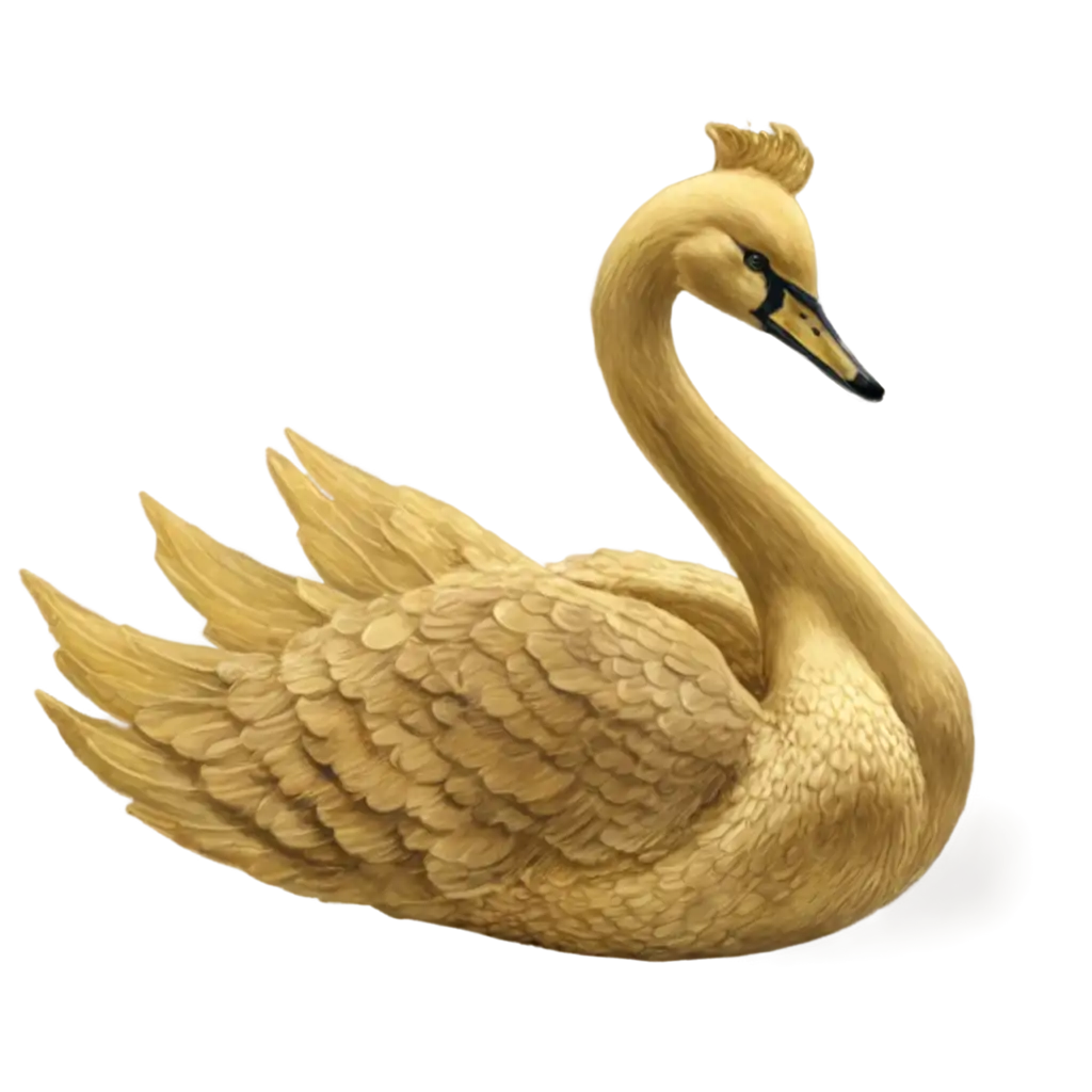 Golden-Swan-PNG-Image-Grace-and-Elegance-in-HighResolution-Art