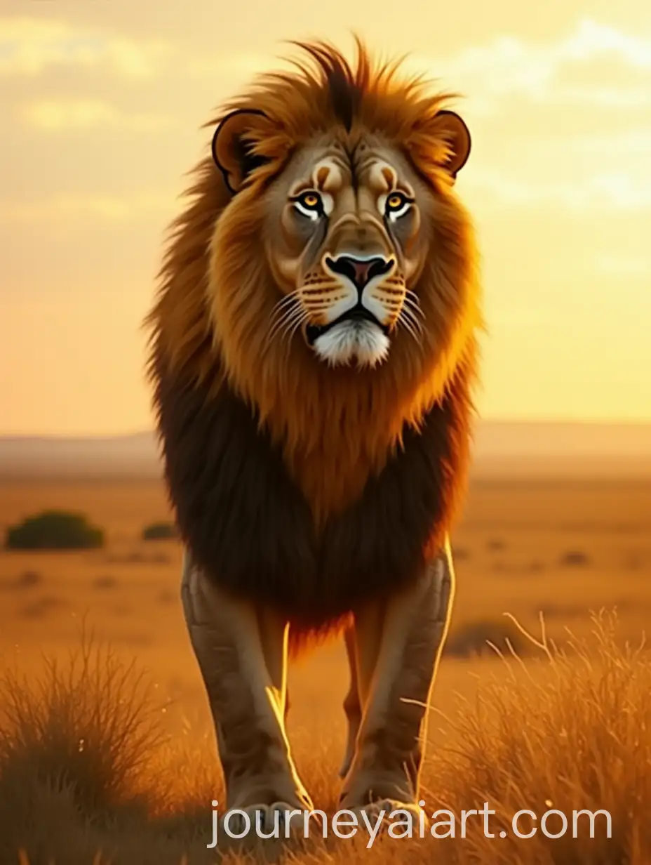 Majestic-Lion-with-Regal-Mane-on-Sunlit-Savanna